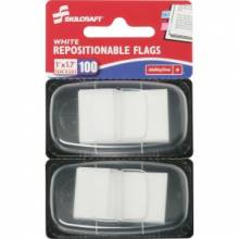 AbilityOne 7510013152022 SKILCRAFT Repositionable Self-stick Flags - White - Repositionable, Self-adhesive, Removable - 100 / Pack