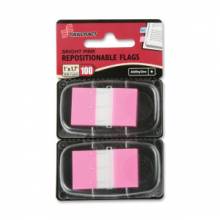 AbilityOne 7510013991153 SKILCRAFT Bright Self-stick Marker Flags - 1" x 1.75" - Rectangle - Bright Pink - Repositionable, Self-adhesive, Removable - 100 / Pack