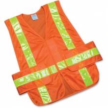 AbilityOne 8415015984873 SKILCRAFT 360-degree Visibility Safety Vest - Universal Size - Polyester Mesh - Orange, Yellow - 1 Each