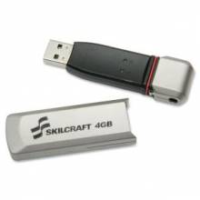AbilityOne 7045015999347 SKILCRAFT 10-key PIN-pad USB Flash Drive - 4 GB - USB 2.0 - Silver - 1 Pack - Tamper Evident, Water Proof, Dust Proof, Rugged Design, Encryption Support