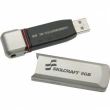 AbilityOne 7045015999351 SKILCRAFT 10-key PIN-pad USB Flash Drive - 8 GB - USB 2.0 - Silver - 1 Pack - Tamper Evident, Water Proof, Dust Proof, Rugged Design, Encryption Support