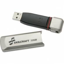 AbilityOne 7045015999355 SKILCRAFT 10-key PIN-pad USB Flash Drive - 32 GB - USB 2.0 - Silver - 1 Pack - Tamper Evident, Water Proof, Dust Proof, Rugged Design, Encryption Support