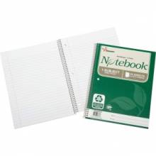 AbilityOne 7530016002021 SKILCRAFT Single-subject Wide Rule Spiral Notebook - 70 Sheets - Wire Bound - Ruled Red Margin - 17 lb Basis Weight - 8" x 10 1/2" - White Paper - Subject, Acid-free, Chlorine-free, Archival - Recycled - 3 / Pack