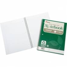 AbilityOne 7530016002025 SKILCRAFT Single-Subject Recycled Spiral Notebook - 100 Sheets - Wire Bound - Ruled Red Margin - 17 lb Basis Weight - Letter 8 1/2" x 11" - White Paper - Acid-free, Micro Perforated, Easy Tear, Chlorine-free, Archival - Recycled 