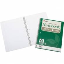AbilityOne 7530016002028 SKILCRAFT Single-Subject Recycled Spiral Notebook - 80 Sheets - Wire Bound - Ruled Red Margin - 17 lb Basis Weight - Letter 8 1/2" x 11" - White Paper - Subject, Acid-free, Micro Perforated, Easy Tear, Chlorine-free, Archival - R