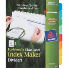 AbilityOne 7530016006970 SKILCRAFT 8-Tab Set Index Maker Dividers - 8 Print-on Tab(s) - 8.5" Divider Width x 11" Divider Length - Letter - Assorted Tab(s) - 1 Set