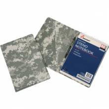 AbilityOne 7510016008651 SKILCRAFT Steno Notebook Vinyl Pad Holder - 6" x 9" Sheet Size - 80 Sheet Capacity - Inside Front Pocket(s) - Vinyl, LeatherGrain - Camouflage - Recycled - 1 Each