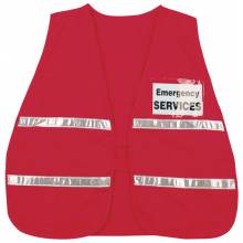 MCR Safety ICV204 Incident Vest, Red, White Reflective (1EA)