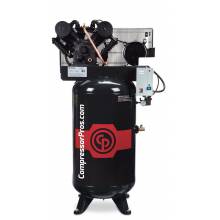 Chicago Pneumatic RCP-C7581VSC2 7.5 HP 208-230 Volt Single Phase Two Stage Cast Iron Low RPM 80 Gallon Air Compressor