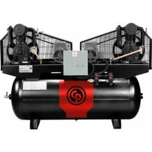 Chicago Pneumatic RCP-C10121D 2 x 5 HP 208-230 Volt Single Phase Two Stage Cast Iron 120 Gallon Duplex Air Compressor