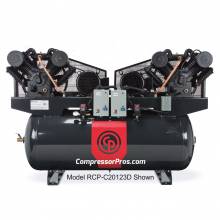 Chicago Pneumatic RCP-C20123D4 2 x 10 HP 460 Volt Three Phase Two Stage 120 Gallon Duplex Air Compressor