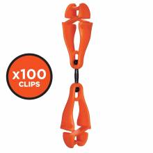 Squids 3420-BULK  Orange Swivel Glove Clip Holder - Dual Clips - 100-Pack