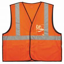 GloWear 8216BA S/M Orange Type R Class 2 Breakaway Mesh Vest w/ ID Holder