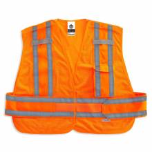 GloWear 8244PSV M/L Orange Type P Class 2 Expandable Public Safety Vest