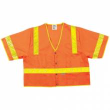 River City CL3SOVX2 Lum. Class Iii Poly Fluorescent Safety Vest Orng