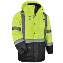 GloWear 8384 S Lime Type R Class 3 Hi-Vis Quilted Thermal Parka