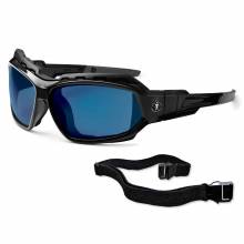 Skullerz LOKI Blue Mirror Lens Black Safety Glasses // Sunglasses