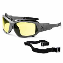Skullerz LOKI Yellow Lens Matte Gray Safety Glasses // Sunglasses