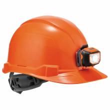 Skullerz 8970LED  Orange Class E Hard Hat Cap w/Ratchet Susp LED Light