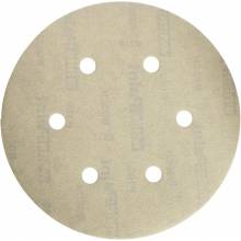 BOSCH SR6W180 6" Hook & Loop Sanding Disc, 6-Hole, White, 180 Grit  (5pk)