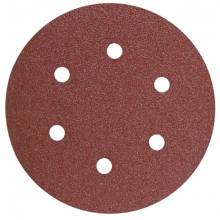 BOSCH SR6R042 6" Hook & Loop Sanding Disc, 6-Hole, Red, 40 Grit  (25pk),  Merchandisable Carton