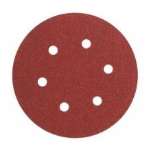 BOSCH SR6R062 6" Hook & Loop Sanding Disc, 6-Hole, Red, 60 Grit  (25pk),  Merchandisable Carton