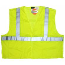MCR Safety CL2MLPFRM Class 2, Lime Poly Vest, LF (1EA)