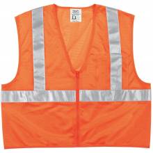 MCR Safety CL2MOPX3 Class 2, Orange Poly Vest, 2" Slv Tape (1EA)