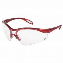 MCR Safety CT93730 CT937 Red Frame, Clear Lens (12PR)