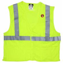 MCR Safety FRMCL2MLX2 Fr Modacrylic Vest,CL2,Mesh Lime X2 (1EA)