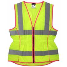 MCR Safety LVCL2MLL Ladies,CL 2 Vest,Mesh,Lime L (1EA)