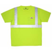 MCR Safety STSCL2SLL Class 2,T-Shirt,Jersey knit L (1EA)