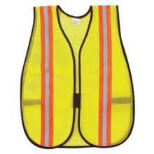 MCR Safety V200R Poly, Mesh Safety Vest, 2 Orange/Silver (1EA)