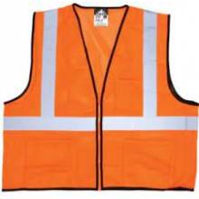 MCR Safety VCL2MOZM FL Orange,Class2,Econ,Zip,Mesh M (1EA)