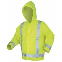 MCR Safety 500RJHS Poly/PU,Class 3,Jacket,Lime S (1EA)