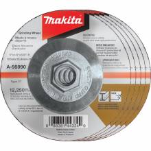 Makita A-95990-5 5" x 1/4" x 5/8‑11" Hubbed INOX Grinding Wheel, 36 Grit, 5/pk