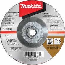 Makita A-96001 6" X 1/4" X 5/8 11" Hubbed Inox Grinding Wheel, 36 Grit