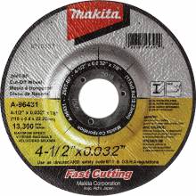 Makita A-96431 4‑1/2" x .032" x 7/8" Depressed Center Ultra Thin Cut‑Off Wheel, Stainless