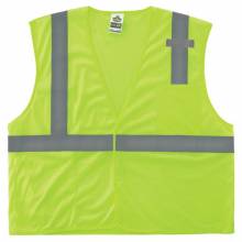 Ergodyne 24524 GloWear 8210HL-S Mesh Hi-Vis Safety Vest - Type R, Class 2, Hook and Loop, Economy, Single Size L (Lime)