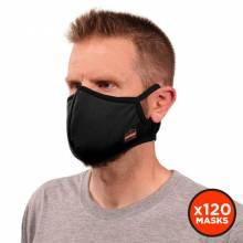 Ergodyne 48861 Skullerz 8802F(x) Contoured Face Cover Mask and Filter - Reusable, Cotton L/XL (Orange)
