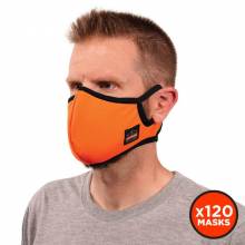 Ergodyne 48867 Skullerz 8802F(x) Contoured Face Cover Mask and Filter - Reusable, Cotton L/XL (Orange)