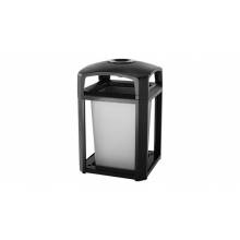 Rubbermaid FG397001BLA LANDMARK SERIES® CLASSIC CONTAINER, DOME TOP WITH ASH TRAY FRAME AND RIGID LINER BLACK 35 GAL