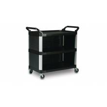 Rubbermaid FG409300BLA UTILITY CART WITH ENCLOSED END PANELS ON 3 SIDES, BLACK