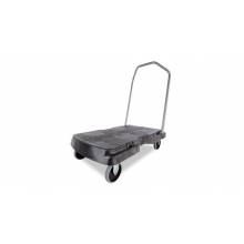 Rubbermaid FG440100BLA TRIPLE TROLLEY WITH USER FRIENDLY HANDLE, STANDARD DUTY WITH 5 IN CASTERS, BLACK