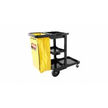 Rubbermaid FG617388BLA JANITORIAL CLEANING CART – TRADITIONAL, BLACK