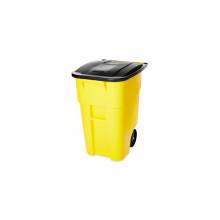 Rubbermaid FG9W2700YEL ROLLOUT CONTAINER 50 GAL YELLOW