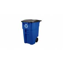 Rubbermaid FG9W2773BLUE RECYCLE ROLLOUT CONTAINER 50 GAL BLUE