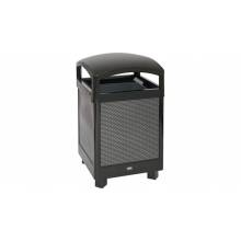 Rubbermaid FGR48HT500PL DIMENSION HINGED TOP 48 GAL BLACK GLOSS WITH ANTHRACITE METALLIC PERFORATED PANELS