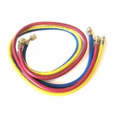 Yellow Jacket 21484 PLUS II Three Pack 1/4" Hoses, 48" Length, for 5/16" Fl. (1/2-20) Service Ports for R-410A, EU