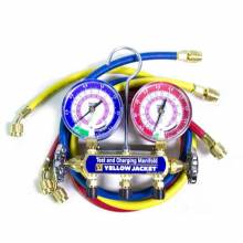 Yellow Jacket 41785 2-Valve Series 41 Test/Charging Manifold, (MPa) R410A/32 Refrigerants, Red/Blue Gauges (R/Y/B Hoses)